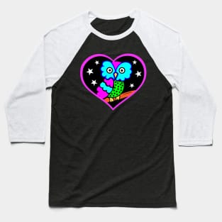 Cute Owl Valentine Heart Baseball T-Shirt